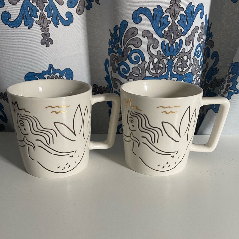Starbucks Black/Gold etched Siren at Sea mermaid Mug 2017 Anniversary Collection